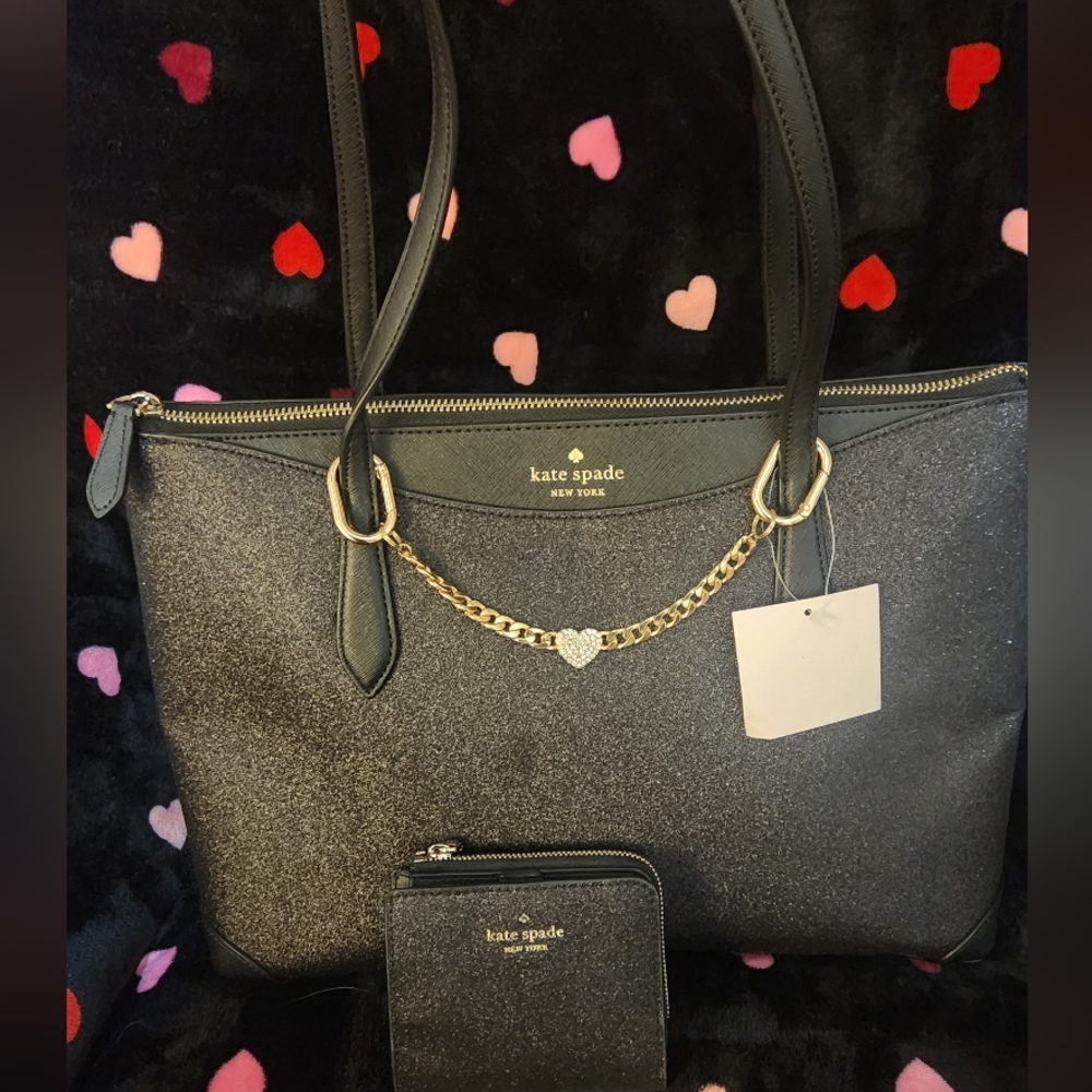 Kate Spade Glitter Tote and Wallet